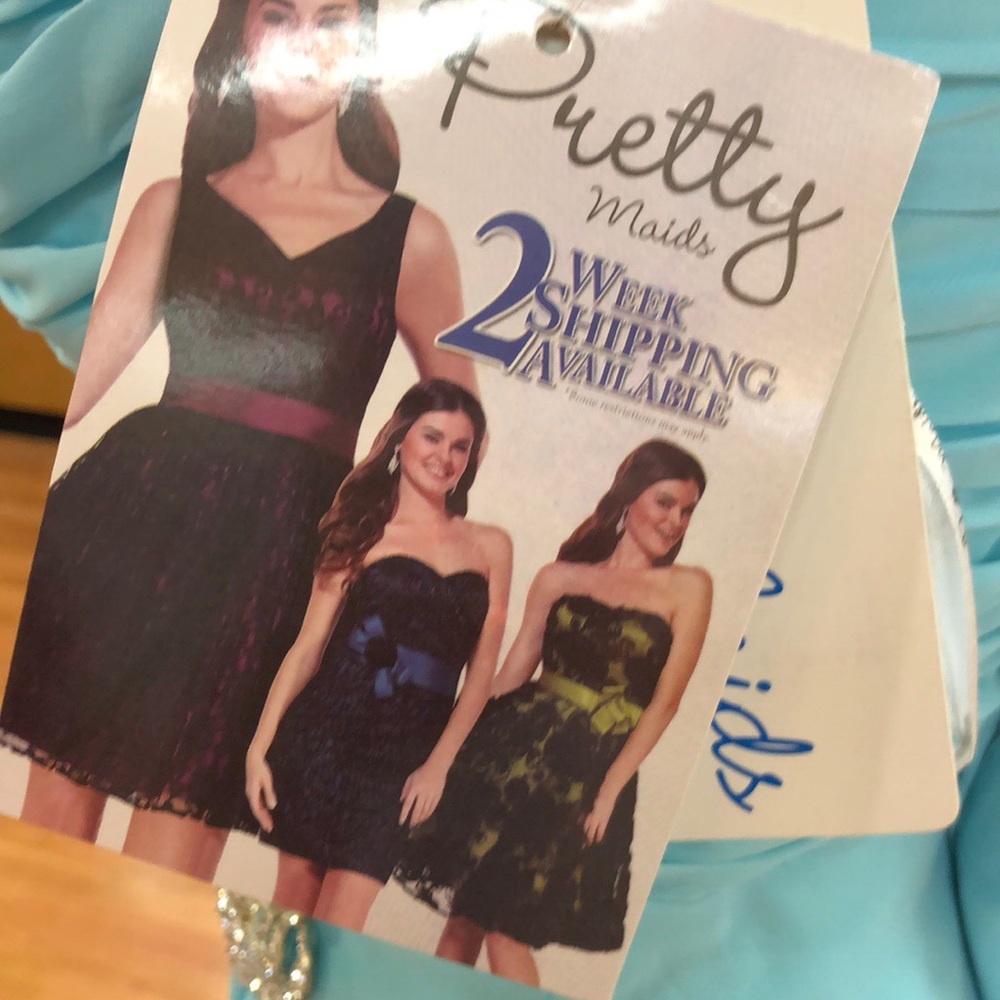 Waterdance blue chiffon bridesmaid dress - Picture 7 of 8